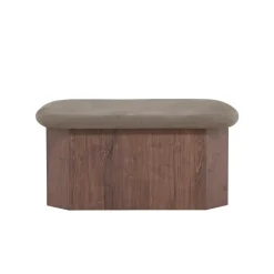 Poef Bruin Stof - 59x88x42cm - Todd