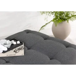 Poef Donkergrijs Stof - 100x100x40cm - Turin