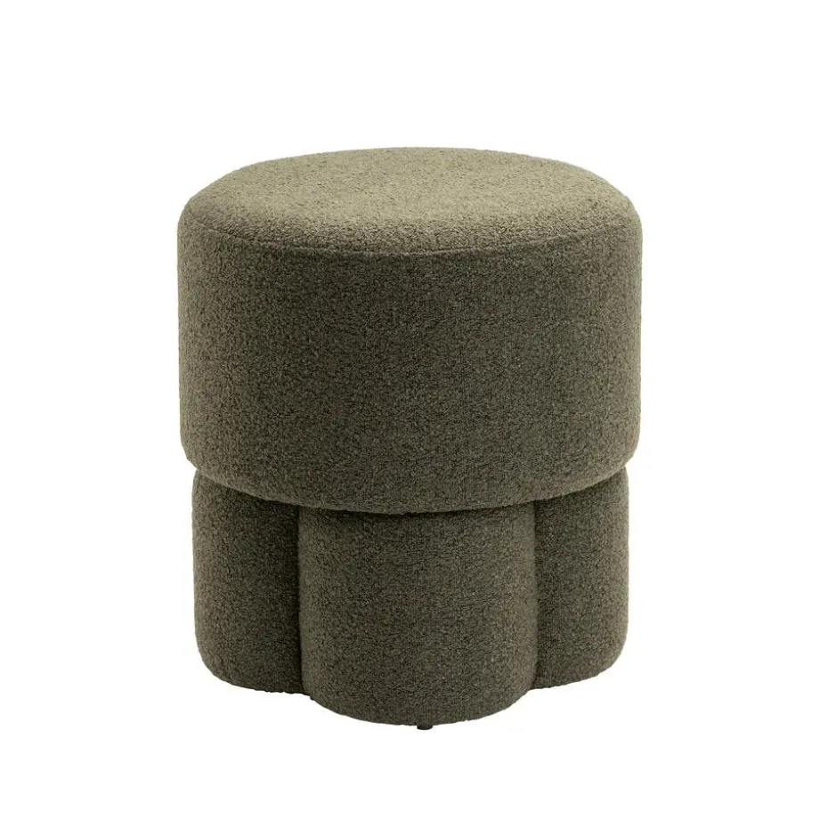 Poef Geneva - Bouclé Groen