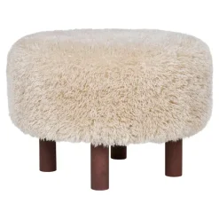 Poef Lichtbruin Stof - Zithoogte 33cm - Ø50x33cm - Inverness