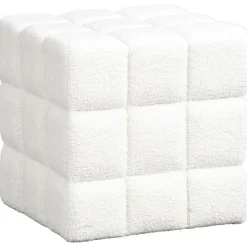 Poef Marbella - wit - 43xØ43 cm