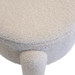 Poef Taupe Bouclé - 44x44x42cm - Yara