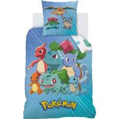 Pokémon Dekbedovertrek Starter Evolution - Eenpersoons - 140 x 200 cm - Katoen