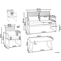 POMONTE - Tuinset 4-zits - Wit - Staal