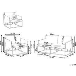 PONTE - Loungeset 3-zits - Taupe - Staal