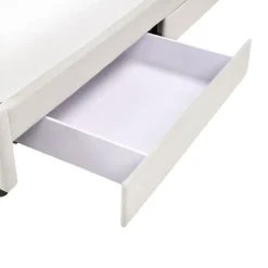 PRADES - Bed met opbergruimte - Lichtbeige - 140 x 200 cm - Polyester