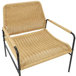 PRASIMO - Tuinstoel set van 2 - Naturel - PE Rotan