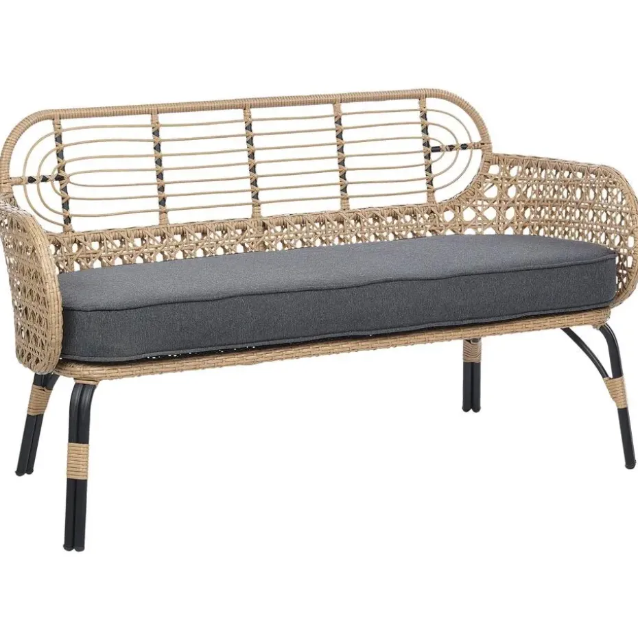 PRATELLO - Tweezitsbank - Natuurlijk - PE rotan