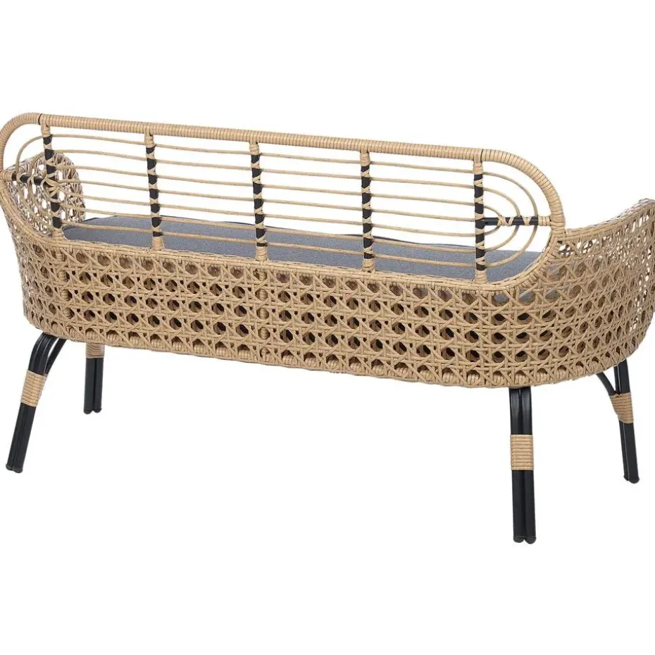 PRATELLO - Tweezitsbank - Natuurlijk - PE rotan