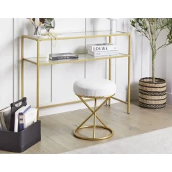 PRESHO - Hocker - Gebroken wit - Bouclé