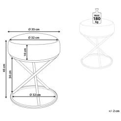 PRESHO - Hocker - Gebroken wit - Bouclé