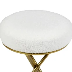 PRESHO - Hocker - Gebroken wit - Bouclé