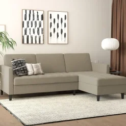 Presley - 3-zits hoekslaapbank in cappuccino stof