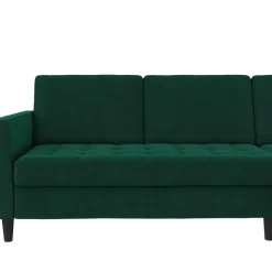 Presley - 3-zits hoekslaapbank met opbergruimte in donkergroen fluweel