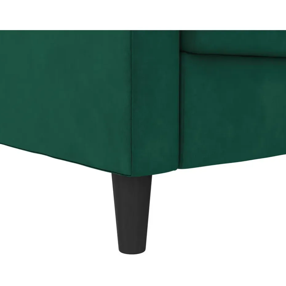 Presley - 3-zits hoekslaapbank met opbergruimte in donkergroen fluweel