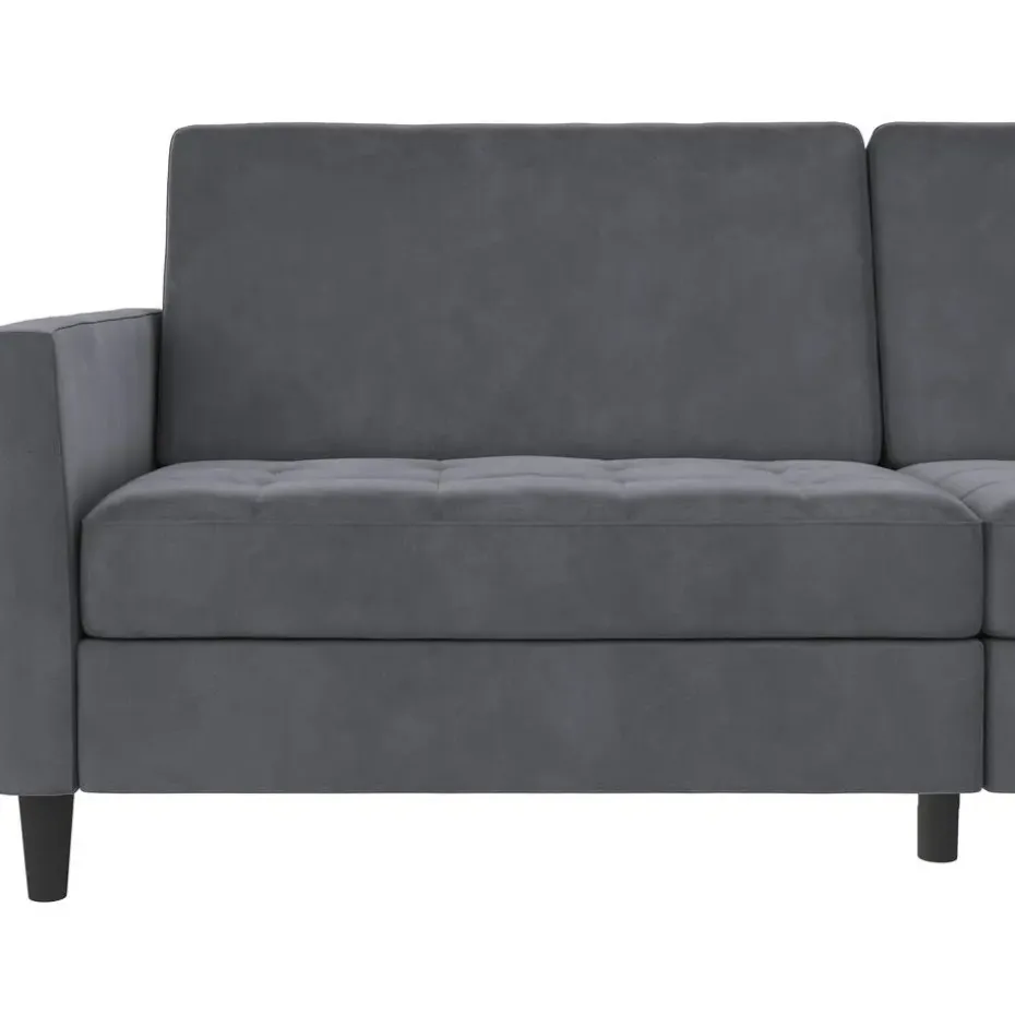 Presley - 3-zits slaapbank in antraciet fluweel