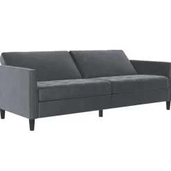 Presley - 3-zits slaapbank in antraciet fluweel