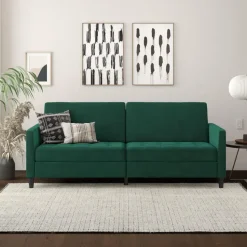 Presley - 3-zits slaapbank in donkergroen fluweel