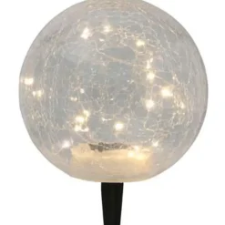 Prikspot - solar tuinverlichting - glazen crawuele bol - 20 cm