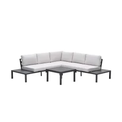 Prinos loungeset - 4-delig - carbon black - valley sand