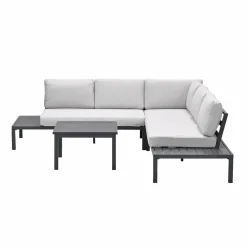 Prinos loungeset - 4-delig - carbon black - valley sand
