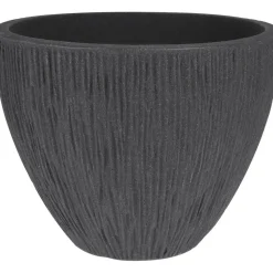 Pro Garden Plantenpot - Tuin - kunststof - antraciet - 31 x 32 cm