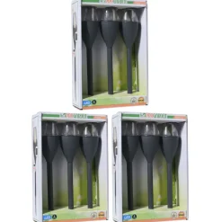 Pro Garden Solar LED lantaarns - 3x st - zwart - 31 cm