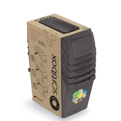 Prosperplast Afvalscheidingprullenbakken - 3x 25L - grijs