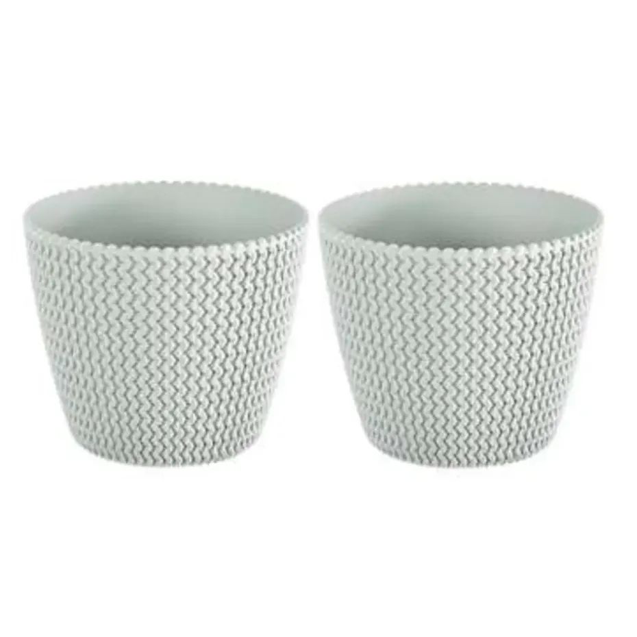 Prosperplast Bloempot Splofy - wit - rond - kunststof - 35 cm