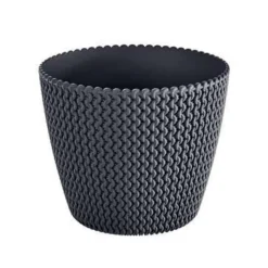 Prosperplast Bloempot Splofy - antraciet - voor buiten - 40 cm