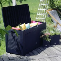 Prosperplast Opbergbox - antraciet - 310 liter - 119 x 48 x 60 cm