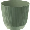 Prosperplast Plantenpot - stripe - olijfgroen - D20xH17 cm