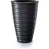 Prosperplast Plantenpot Design Waves - kunststof - antraciet - D38 cm