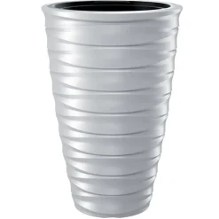 Prosperplast Plantenpot Design Waves - kunststof - wit - D38 cm