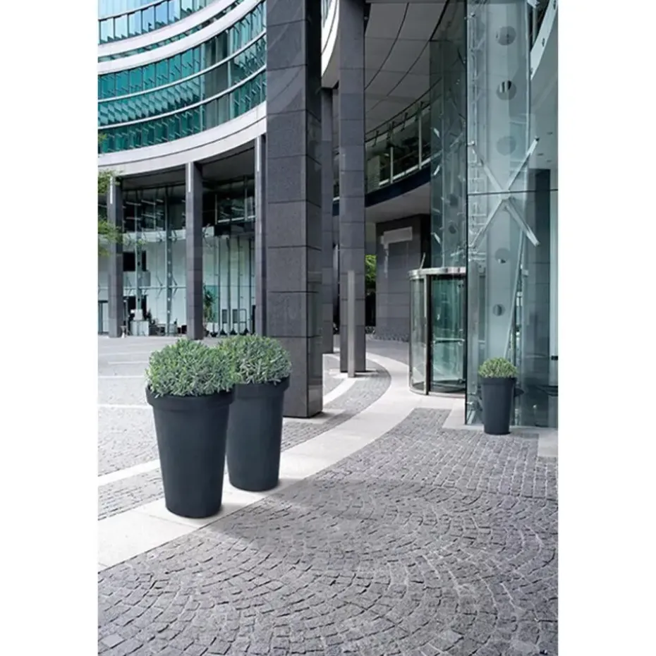 Prosperplast Plantenpot Flower Tower - antraciet - D40 x H60 cm