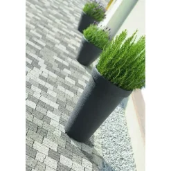 Prosperplast Plantenpot Flower Tower - antraciet - D40 x H60 cm