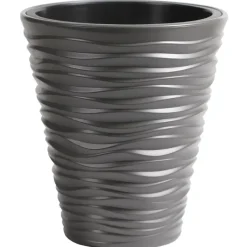 Prosperplast Plantenpot Sand Dunes - kunststof - steengrijs - D30 cm