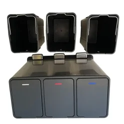 Prullenbak met 3 vakken – RVS – 45L