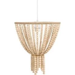 PUSWELI - Kroonluchter - Lichtbruin - Rubberhout