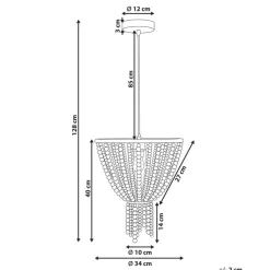 PUSWELI - Kroonluchter - Lichtbruin - Rubberhout