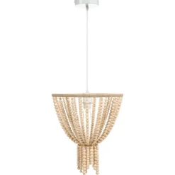 PUSWELI - Kroonluchter - Lichtbruin - Rubberhout