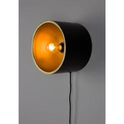 Puur - Dudley wandlamp rond M - zwart/goud