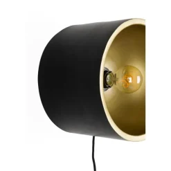 Puur - Dudley wandlamp rond M - zwart/goud