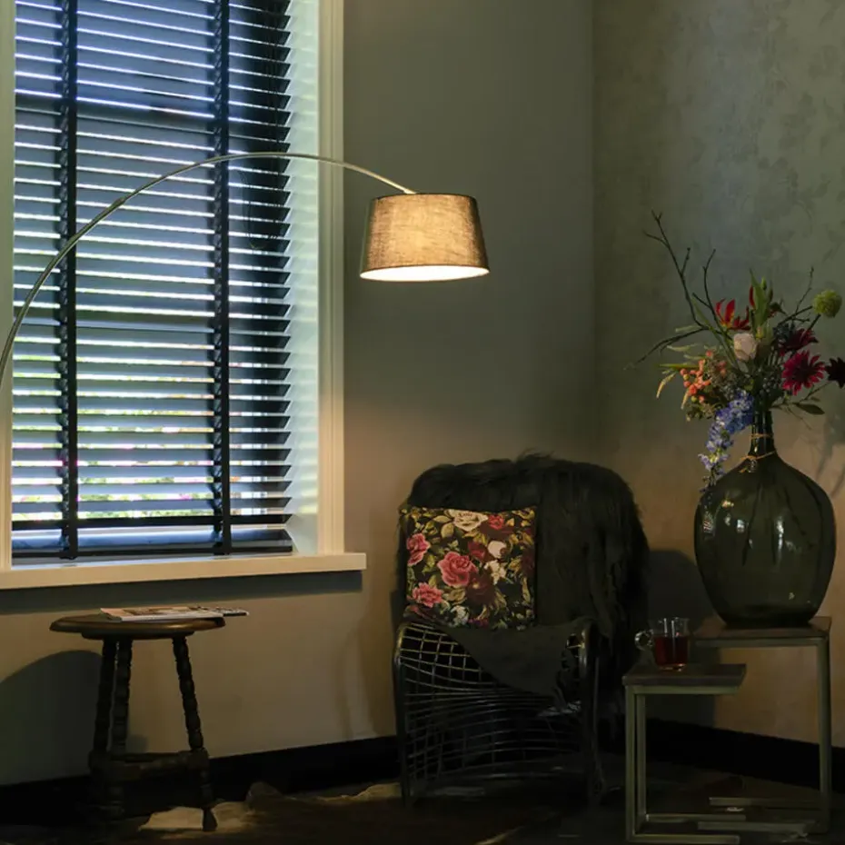 Qazqa booglampen arc_basic zilverkleurig e27