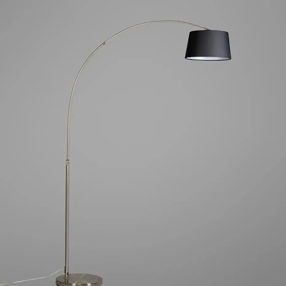 Qazqa booglampen arc_basic zilverkleurig e27