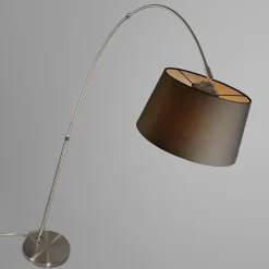 Qazqa booglampen arc_basic zilverkleurig e27