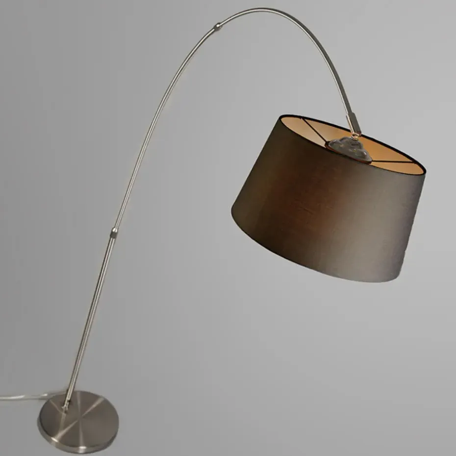 Qazqa booglampen arc_basic zilverkleurig e27