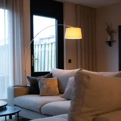 Qazqa booglampen arc-basic grijs e27