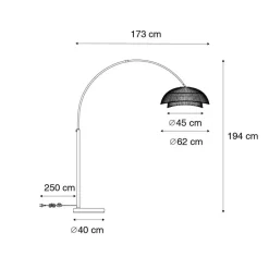 Qazqa booglampen pua crème e27