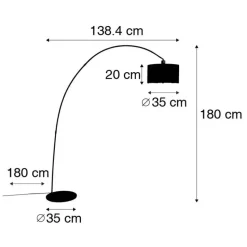 Qazqa booglampen vinossa zwart e27